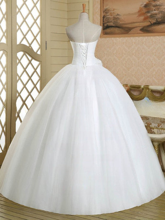 Beaded Floor-length Ball Gown Wedding Dress