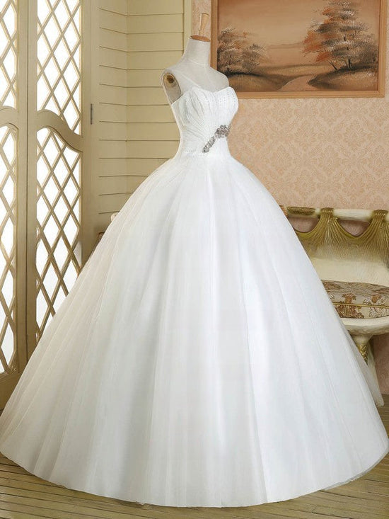 Beaded Sweetheart Tulle Ball Gown Wedding Dress