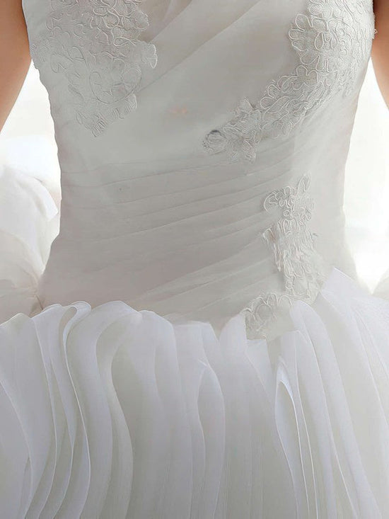 Look Like a Princess in Sweetheart Organza Ball Gown Wedding Dress With Cascading Ruffles