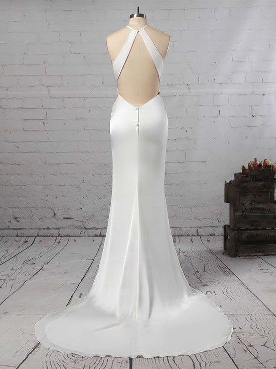 Trumpet/Mermaid Scoop Neck Chiffon Wedding Dress With Sashes/Ribbons