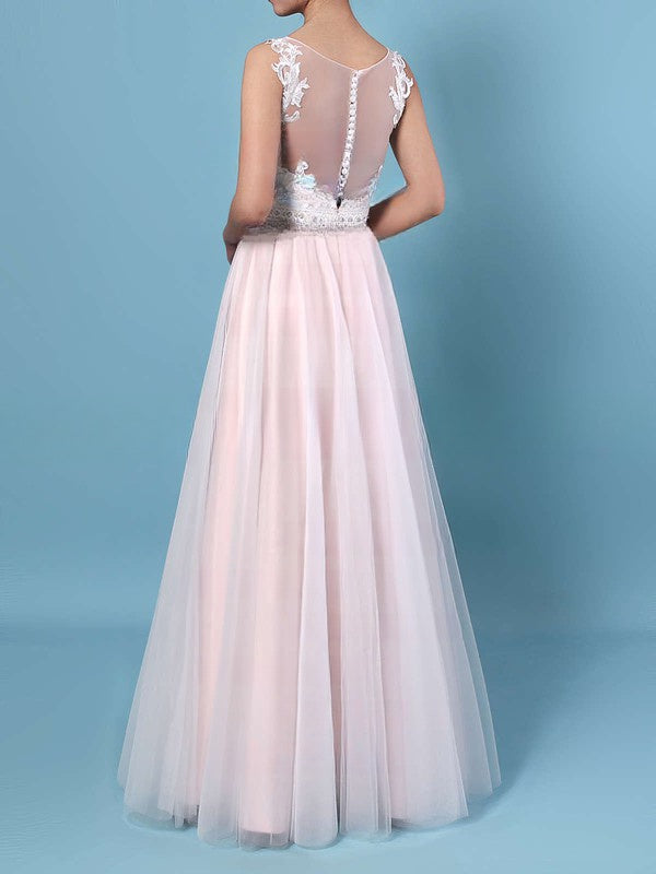 V-neck Tulle Ball Gown Wedding Dress with Beading