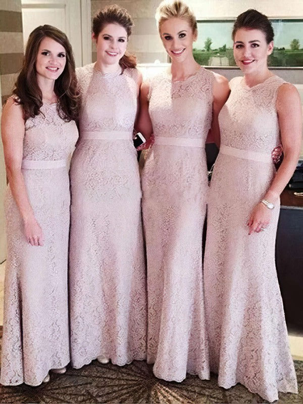 Lace Sashes Sheath Bridesmaid Dresses for Prom