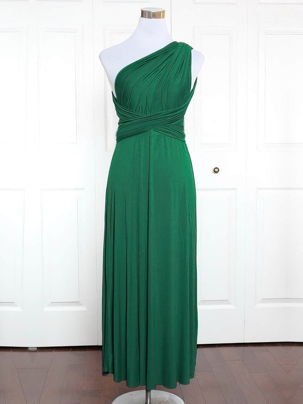 One Shoulder A-line Ruffled Bridesmaid Dresses in Jersey