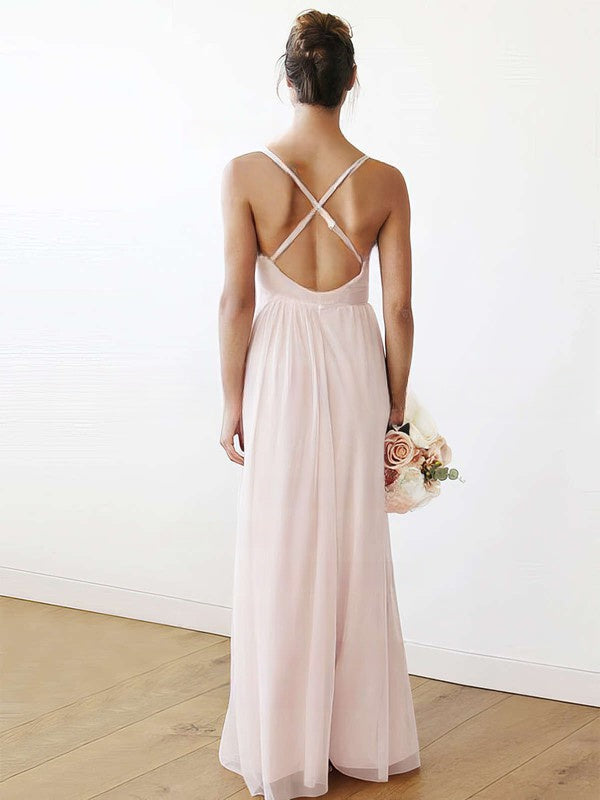 Chiffon V-neck A-line Floor-length Bridesmaid Dress