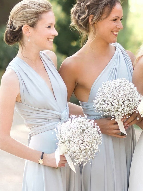 Elegant Chiffon V-neck A-line Floor-length Bridesmaid Dresses