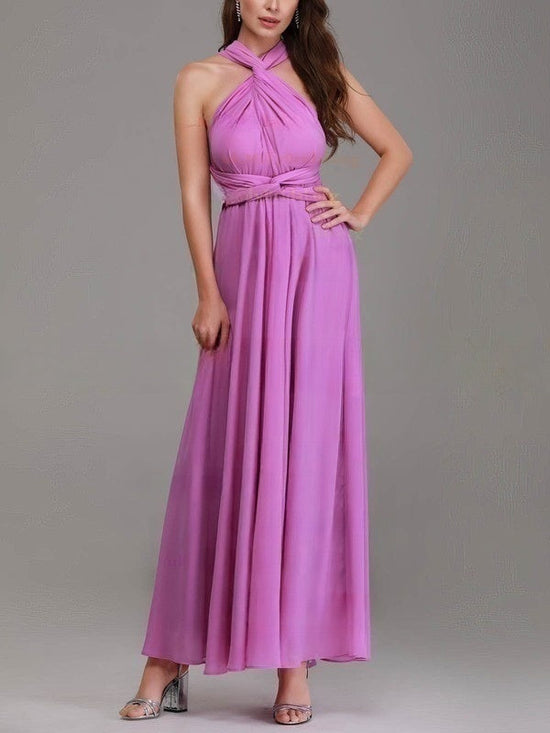 A-line V-neck Chiffon Ankle-length Bridesmaid Dresses