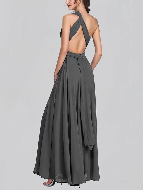 A-line One Shoulder Chiffon Ankle-length Bridesmaid Dress With Sashes / Ribbons