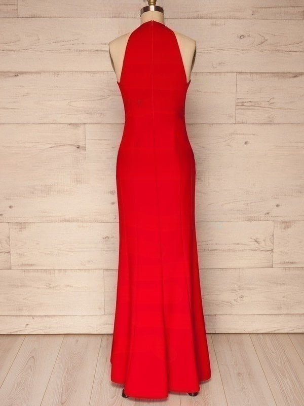 A-line V-neck Stretch Crepe Floor-length Bridesmaid Dresses