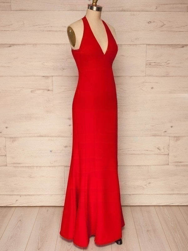 A-line V-neck Stretch Crepe Floor-length Bridesmaid Dresses