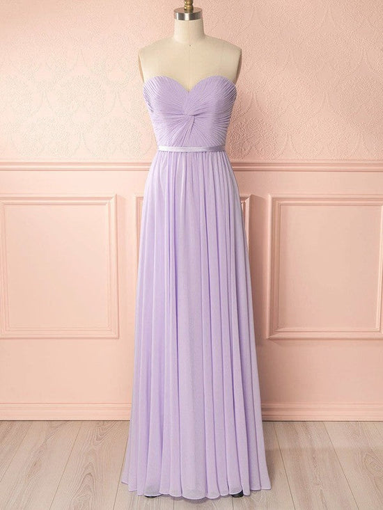 A-line Sweetheart Chiffon Floor-length Bridesmaid Dresses with Sashes / Ribbons