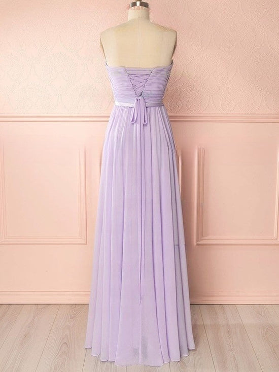 A-line Sweetheart Chiffon Floor-length Bridesmaid Dresses with Sashes / Ribbons