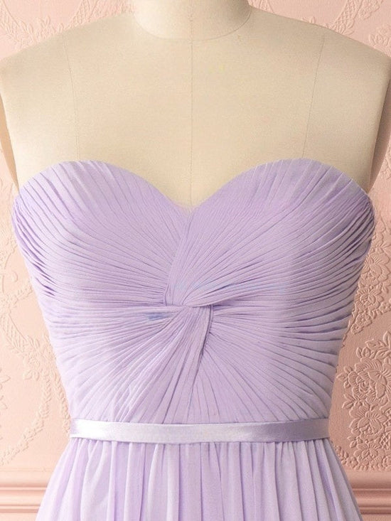 A-line Sweetheart Chiffon Floor-length Bridesmaid Dresses with Sashes / Ribbons