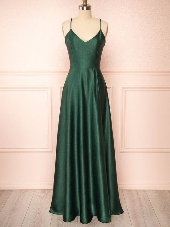 A-line V-neck Silk-like Satin Floor-length Bridesmaid Dresses for Your Special Day