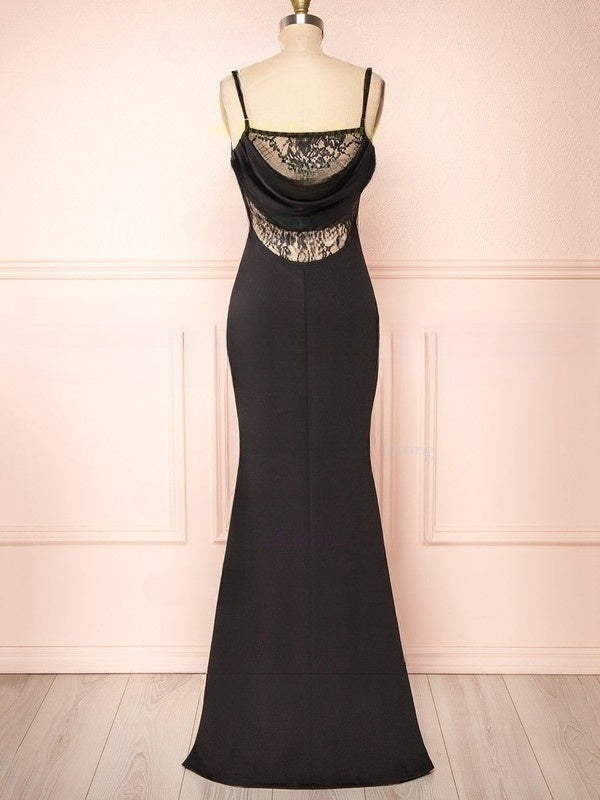 Lace Stretch Crepe Sheath/Column Square Neckline Floor-length Bridesmaid Dresses