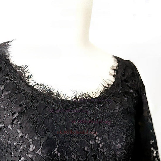 Gorgeous Black Lace Mother of the Bride Dresses - Short/Mini Scoop Neck 1/2 Sleeve