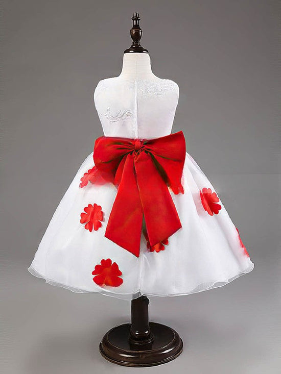 Gorgeous Flower Girl Dress with Scoop Neck & Organza Sashes/Ribbons