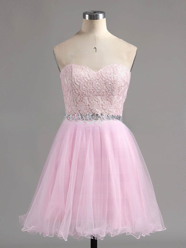 Beautiful Beaded Sweetheart Tulle Ball Gown Prom Dress