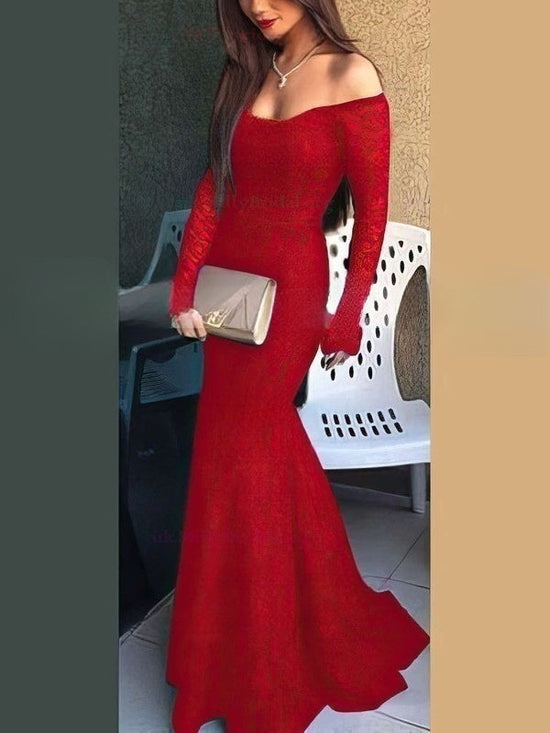 Elegant Trumpet/Mermaid Long Sleeves Prom Dress