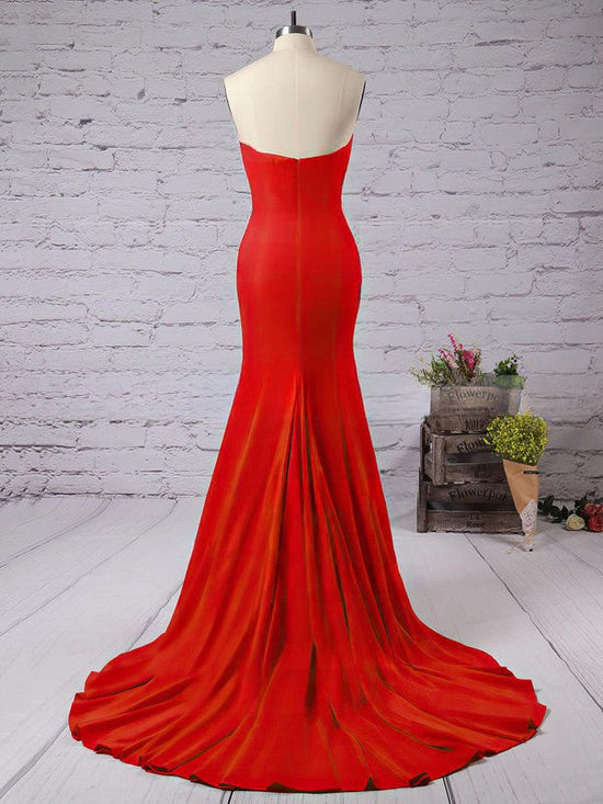 Trumpet/Mermaid Sweetheart Jersey Prom Dress with Sweep Train