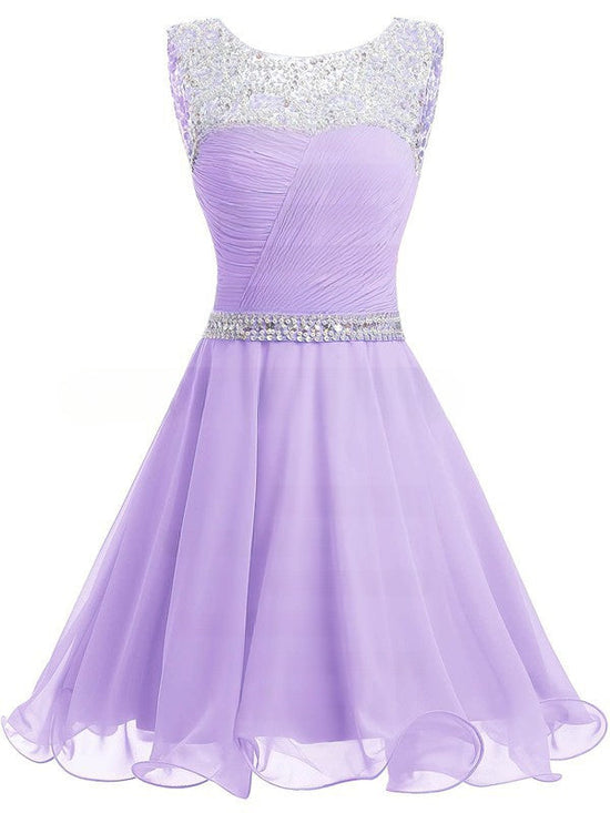 Short A-Line Sweetheart Chiffon Prom Dress with Beading