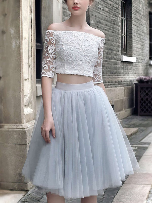 Princess Off-the-shoulder Lace Tulle Prom Dress