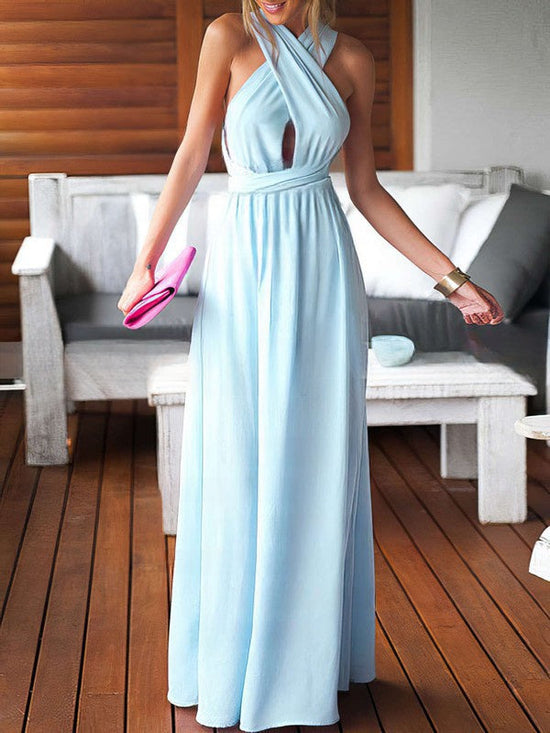 V-neck Chiffon Floor-length Sheath Prom Dress with Ruffles