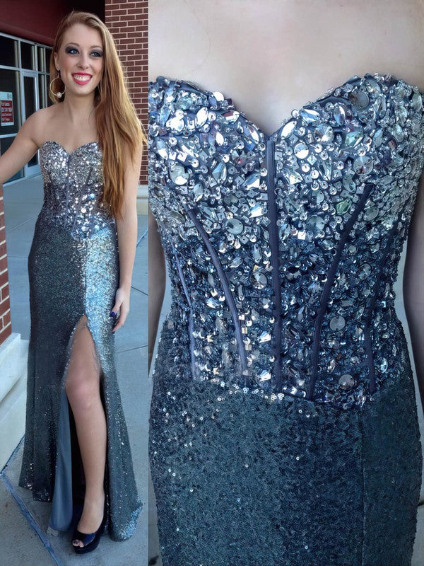 Make a Statement in a Sweetheart Sequined Trumpet/Mermaid Prom Dress