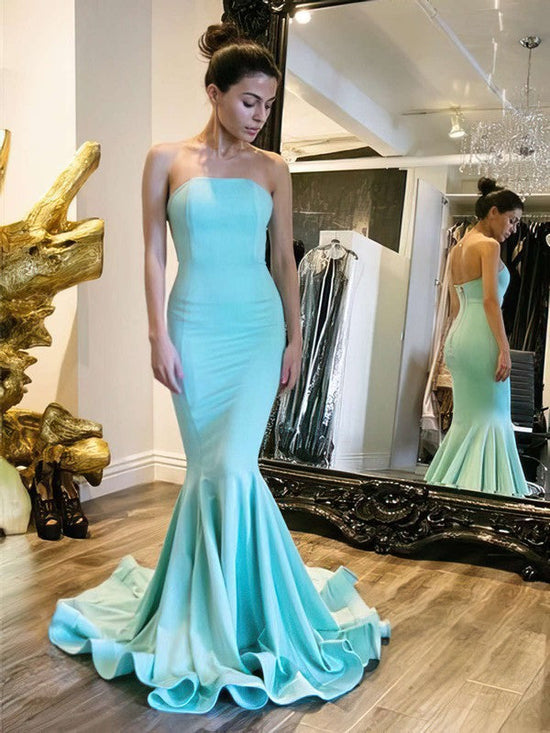 Glamorous Prom Dresses - Trumpet/Mermaid Strapless Jersey Sweep Train