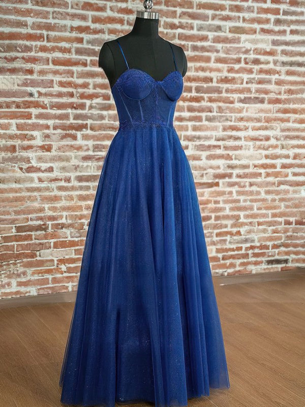 Glitter Tulle Floor-length Prom Dress - Sweetheart Ball Gown