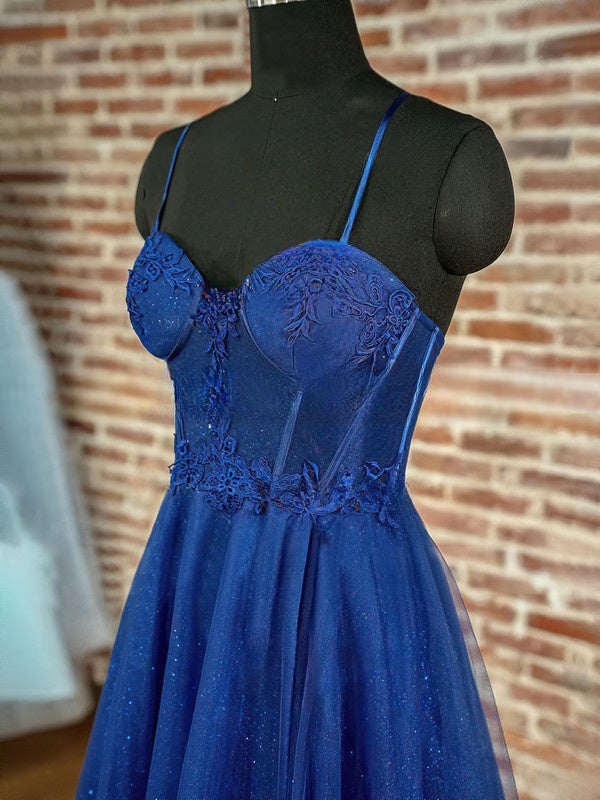 Glitter Tulle Floor-length Prom Dress - Sweetheart Ball Gown