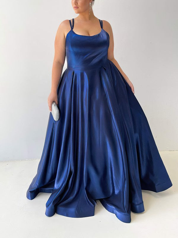 Satin Floor-length Prom Dresses for Special Occasions - Ball Gown Scoop Neck