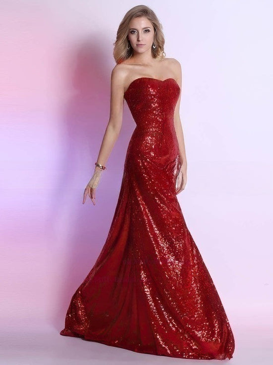 Sequined Sweetheart Beading Prom Dresses with Sheath/Column Silhouette